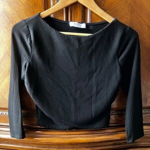 Bailey 44 Women's Long Sleeve Crop Top in Black - Size M